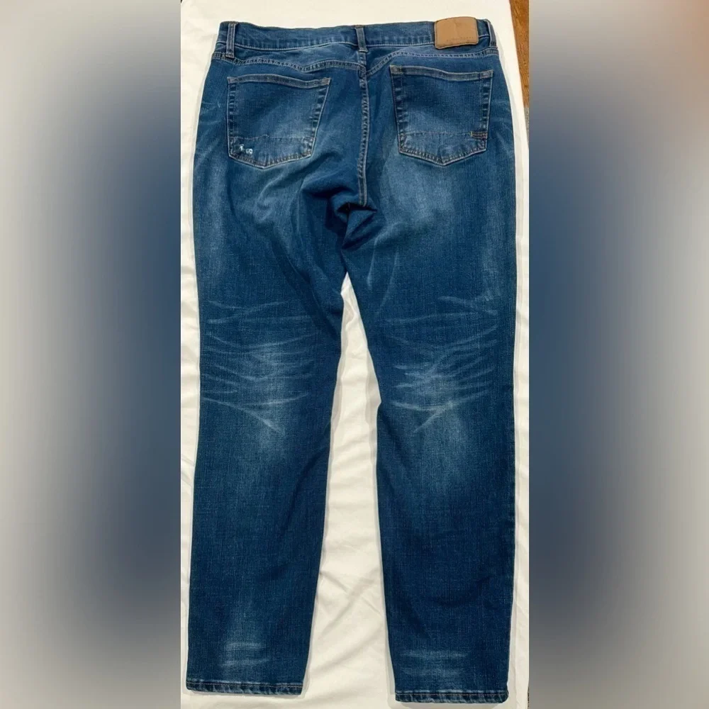 Aeropostale Jeans Men Flex Effects Skinny Blue Distressed Denim Size 34x32 34/32